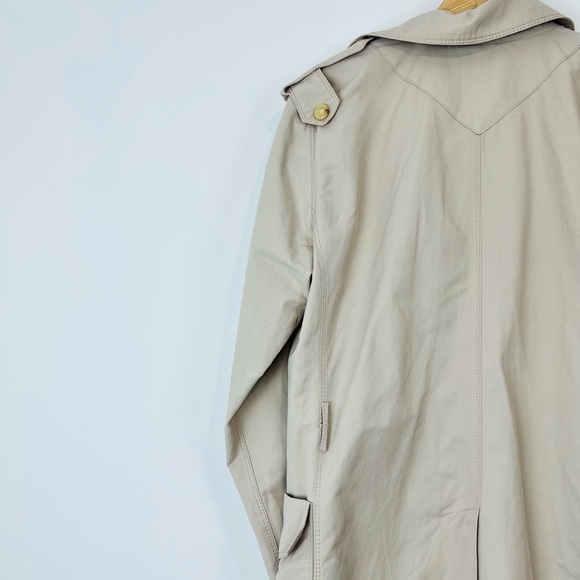 Max Mara Rainwear Beige Shower Proof Modern Tailored Pocket Jacket UK 12 - Picture 14 of 15